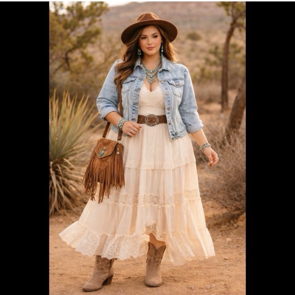 SAVANNA JANE Blue Crop Boho Jean Jacket - Picture 2 of 10